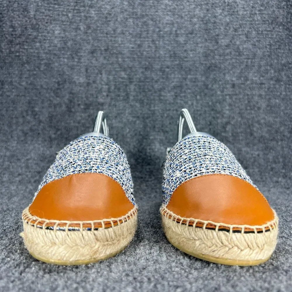 J Mclaughlin Espadrille Slip On Shoes Womens 9 Alexa Denim Natural Cap Toe Flats